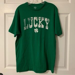 St. Patrick’s Day Green 'Lucky' Graphic T-Shirt Medium NWOT Cotton Blend